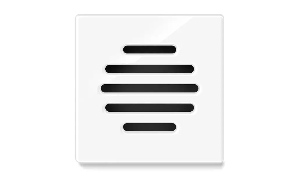 Weißes Gitterelement mit horizontalen Schlitzen, geeignet für Lüftungs- oder Heizsysteme. Hersteller: Fränkische.